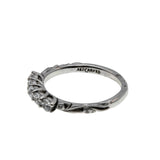 Art Carved - Vintage Rhodium Plated Sterling Silver Cubic Zirconia Wedding Band Ring (VR1160)