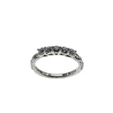 Art Carved - Vintage Rhodium Plated Sterling Silver Cubic Zirconia Wedding Band Ring (VR1160)