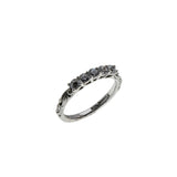 Art Carved - Vintage Rhodium Plated Sterling Silver Cubic Zirconia Wedding Band Ring (VR1160)
