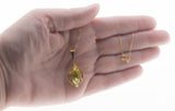 The Wind & The Sun  - Vintage Bespoke 10K Gold  Fancy 'Kite Shaped' Lemon Quartz (Citrine) Pendant & Chain (VP212)