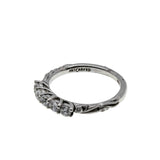 Art Carved - Vintage Rhodium Plated Sterling Silver Cubic Zirconia Wedding Band Ring (VR1160)