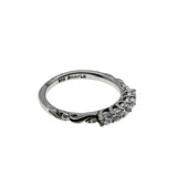 Art Carved - Vintage Rhodium Plated Sterling Silver Cubic Zirconia Wedding Band Ring (VR1160)