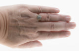 Sparkling Daisy - Edwardian English 18K Gold Natural 'Old European Cut' Diamond Daisy Flower Ring (EDR106)