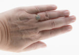 Sparkling Daisy - Edwardian English 18K Gold Natural 'Old European Cut' Diamond Daisy Flower Ring (EDR106)