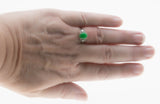 Exotic Beauty - Vintage Platinum Natural Jade & Diamond Ring (VR1161)