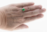 Exotic Beauty - Vintage Platinum Natural Jade & Diamond Ring (VR1161)