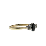 On This Day In 1941 - Vintage English 9K Gold Natural Sapphire & 'Old Mine Cut' Diamond Ring (VR1163)