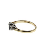 On This Day In 1941 - Vintage English 9K Gold Natural Sapphire & 'Old Mine Cut' Diamond Ring (VR1163)