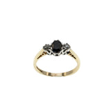 On This Day In 1941 - Vintage English 9K Gold Natural Sapphire & 'Old Mine Cut' Diamond Ring (VR1163)