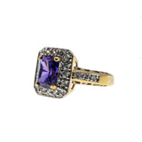 Electrifying - Estate Gold Plate Over Sterling Silver Cubic Zirconia Ring (ER343)