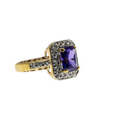 Electrifying - Estate Gold Plate Over Sterling Silver Cubic Zirconia Ring (ER343)