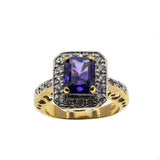 Electrifying - Estate Gold Plate Over Sterling Silver Cubic Zirconia Ring (ER343)