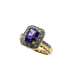 Electrifying - Estate Gold Plate Over Sterling Silver Cubic Zirconia Ring (ER343)