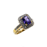 Electrifying - Estate Gold Plate Over Sterling Silver Cubic Zirconia Ring (ER343)