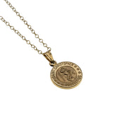 Traveller's Amulet - Vintage 14K Gold 'Saint Christopher' Pendant & 14K GF Chain (VP316)