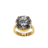 Shimmer - Vintage Gold Plated Crystal Solitaire Ring (VR910)