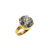 Shimmer - Vintage Gold Plated Crystal Solitaire Ring (VR910)