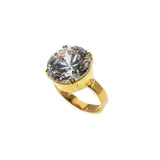 Shimmer - Vintage Gold Plated Crystal Solitaire Ring (VR910)