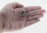 Art Pewter - Vintage Scottish Pewter Thistle & Jewelled Kilt Pin (VBR249)