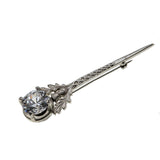 Art Pewter - Vintage Scottish Pewter Thistle & Jewelled Kilt Pin (VBR249)