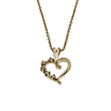 My Heart Is Yours - Vintage 14K Gold Natural Diamond Heart Pendant & 14K GF Chain (VP318)