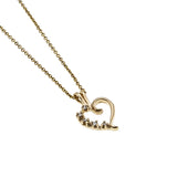 My Heart Is Yours - Vintage 14K Gold Natural Diamond Heart Pendant & 14K GF Chain (VP318)