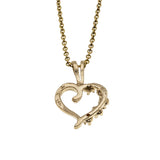 My Heart Is Yours - Vintage 14K Gold Natural Diamond Heart Pendant & 14K GF Chain (VP318)