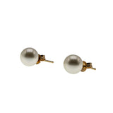 Lustrous Must Haves - Vintage 14K Gold Cultured Japanese Akoya Sea Pearl Stud Earrings (VE555)