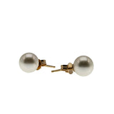 Lustrous Must Haves - Vintage 14K Gold Cultured Japanese Akoya Sea Pearl Stud Earrings (VE555)