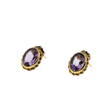 Violet Must Haves - Vintage 14K Gold Natural Amethyst Stud Earrings (VE556)