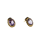 Violet Must Haves - Vintage 14K Gold Natural Amethyst Stud Earrings (VE556)