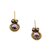 Violet Must Haves - Vintage 14K Gold Natural Amethyst Stud Earrings (VE556)