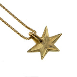 Celestial Beauty - Victorian 18K Gold Old Mine Cut & Rose Cut Diamond Star Pendant & 10K Gold Chain (VICP114)