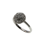 White Rose Of York - Estate 14K White Gold Diamond Flower Cluster Ring (ER344)