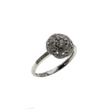 White Rose Of York - Estate 14K White Gold Diamond Flower Cluster Ring (ER344)