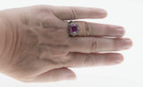 Pink Radiance - Estate Sterling Silver Lab Created Pink Sapphire Filigree Ring (ER456)