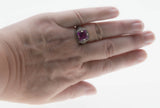 Pink Radiance - Estate Sterling Silver Lab Created Pink Sapphire Filigree Ring (ER456)