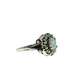 Colour My World - Estate Victorian Revival Sterling Silver Opal Cluster Ring (ER457)