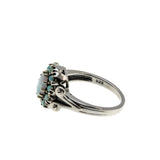 Colour My World - Estate Victorian Revival Sterling Silver Opal Cluster Ring (ER457)