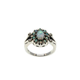 Colour My World - Estate Victorian Revival Sterling Silver Opal Cluster Ring (ER457)