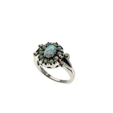 Colour My World - Estate Victorian Revival Sterling Silver Opal Cluster Ring (ER457)