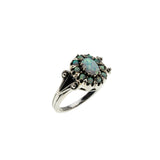 Colour My World - Estate Victorian Revival Sterling Silver Opal Cluster Ring (ER457)