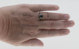 Marquise Classic - Estate Sterling Silver Natural London Blue Topaz Filigree Engraved Ring (ER459)