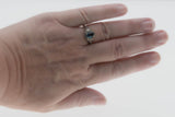 Marquise Classic - Estate Sterling Silver Natural London Blue Topaz Filigree Engraved Ring (ER459)