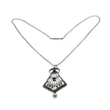 Gracious Living - Edwardian Sterling Silver Pearl & Paste Pendant & Chain (EDP029)