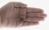 Victoria's Reign - Victorian English 9K Gold Natural Amethyst & Seed Pearl Pendant & 14K Gold Fill Chain (VICP126)