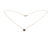 Passion - Vintage 10K Gold Natural Amethyst Heart Pendant & 14K Gold Fill Chain (VP320)