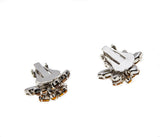 September Days - Vintage Silver Toned Austrian Swarovski Crystal Rhinestone Clip-On Earrings (VE403)