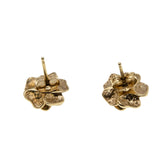 Sparkling Roses - Vintage 14K Gold Natural Diamond Rose Flower Stud Earrings (VE559)