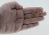 Sparkling Roses - Vintage 14K Gold Natural Diamond Rose Flower Stud Earrings (VE559)